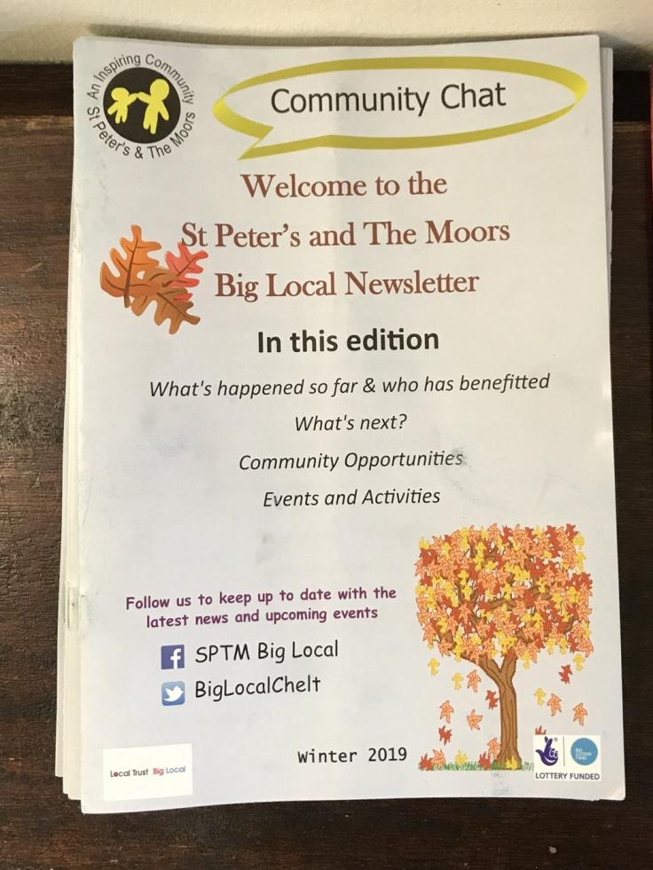 An A4 newsletter titled 'Community Chat.'