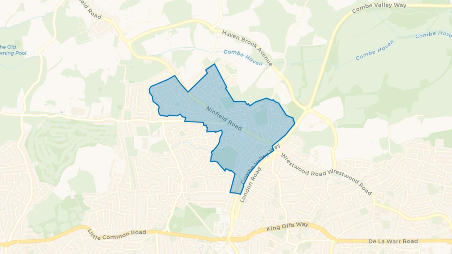 Simple map showing the outline of the Heart of Sidley Big Local area.
