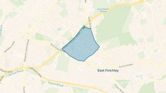 Simple map showing the outline of the Grange Big Local area.