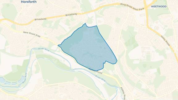 Simple map showing the outline of the HAVA Big Local area.