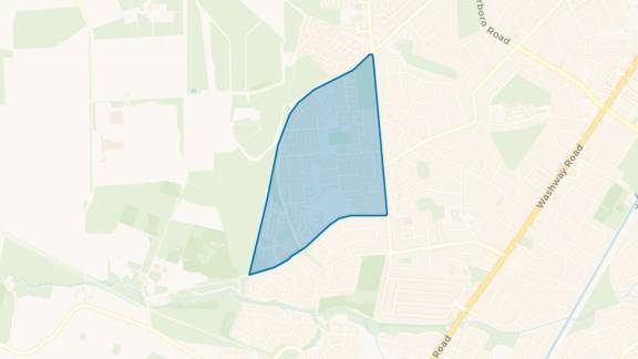 Simple map showing the outline of the Sale West Big Local area.